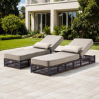Bellefurn Outdoor Wicker Chaise Lounge with 5" Thick Cushion,High-Back Patio Lounge Chair with 5-Position Adjustable Backrest,All-Weather Rattan Recliner for Poolside,Backyard,Garden & Deck