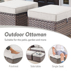 Bellefurn Outdoor Patio Furniture Sets with Swivel Rocker Chairs,3-Seat Sofa and Ottoman High-Back Rattan Patio Conversation Sets for Porch Deck Backyard Poolside