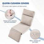 Bellefurn Outdoor Swivel Recliner Chairs with Side Table,Patio Wicker Recliner Chairs Outdoor Lounge Chairs with Thickness Cushions,Adjustable Angle,Reclining Lounge Chair for Outdoor,Pool,Garden