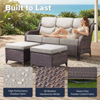 Bellefurn Outdoor Swivel Rocker Patio Chairs with 6" Thick Cushions,Patio Swivel Chairs Set of 2 Wicker Patio Chairs Patio Furniture Set for Porch Balcony Garden Deck Yard