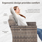 Patio Furniture Sets with Swivel Chairs,All-Weather Outdoor Patio Conversation Sets with High Back Outdoor Swivel Rocker Chairs,Couch,Coffee Tabel and Ottomans for Porch Deck Backyard