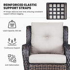 Bellefurn Patio Wicker Chairs Set of 2,High Back Outdoor Rattan Patio Chairs Outdoor Conversation Set for Garden Backyard Proch Deck