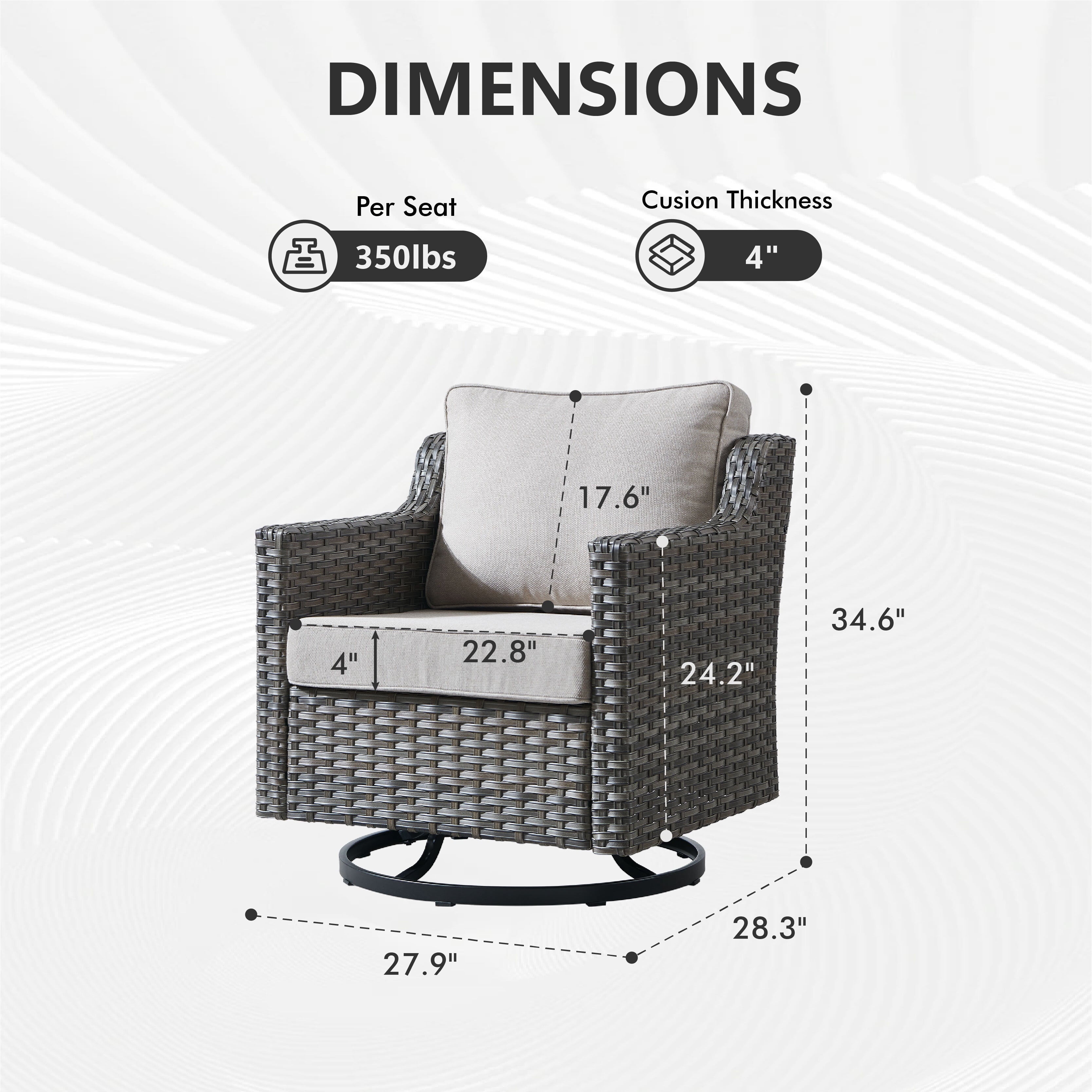 Bellefurn Outdoor Wicker Rocking Chair Patio Swivel Chairs Set of 2,Patio Swivel Rocker Rattan Furniture Sets for Outdoor Porch Deck Garden Backyard