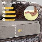 Luxury 6 Piece Outdoor Patio Wicker Furniture Sets with Swivel Rocker Patio Chairs,Sofa and Ottomans,High Back Outdoor Conversation Set for Porch Balcony Deck