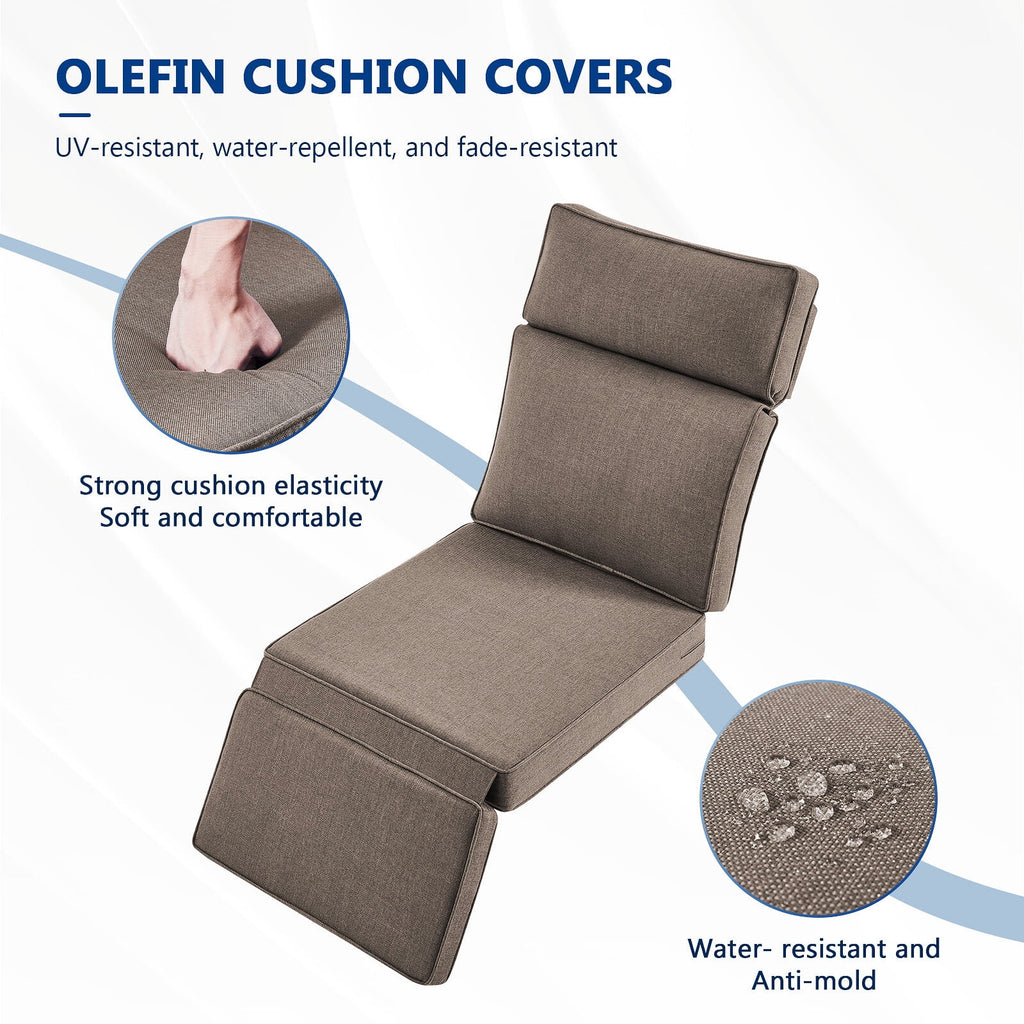Bellefurn Outdoor Swivel Recliner Chairs Set of 2,Patio Wicker Recliner Chairs Outdoor Lounge Chairs with Thickness Cushions,Adjustable Angle,Reclining Lounge Chair for Outdoor,Pool,Garden