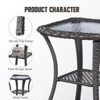 Bellefurn Outdoor Patio Furniture Sets with Swivel Rocker Chairs,3-Seat Sofa and Ottoman High-Back Rattan Patio Conversation Sets for Porch Deck Backyard Poolside