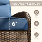 Bellefurn Outdoor Swivel Rocker Patio Chairs with 6" Thick Cushions,Wicker Swivel Chairs Set of 2 with Side Table,All-Weather Conversation Chairs for Porch,Balcony,Backyard,Deck & Fire Pit Area
