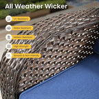 Bellefurn Outdoor Swivel Rocker Patio Chairs with 5" Thick Cushions,High Back Wicker Outdoor Swivel Chairs with Table,Patio Swivel Glider Chairs for Porch,Balcony,Garden,Deck & Backyard