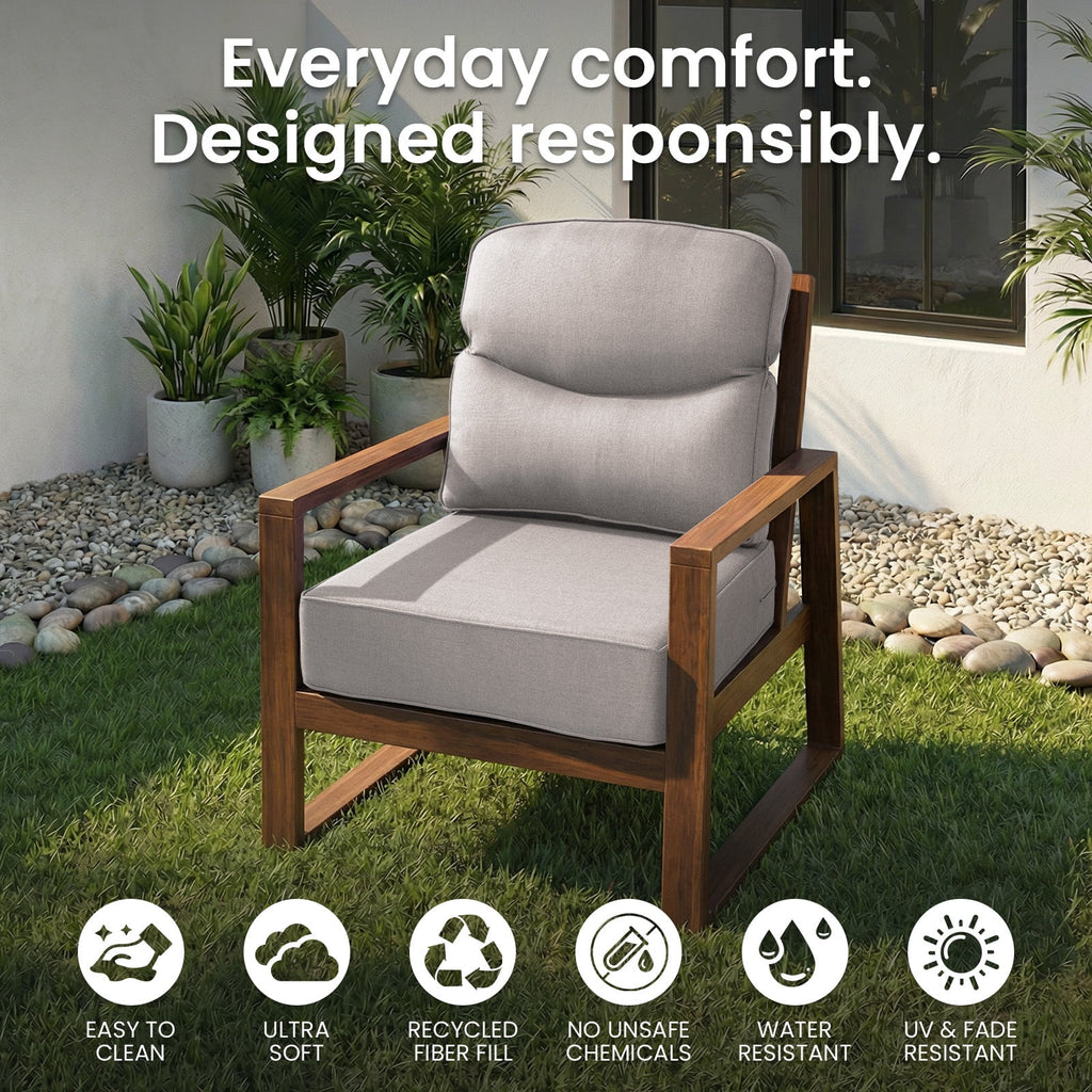 Bellefurn Outdoor Seat Cushions 22 X 24 X 6 inch for Patio Furniture,O