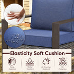 Bellefurn Luxury Patio Furniture Sets with 41” Propane Fire Pit Table,Rattan Outdoor Deep Seating Conversation Set with Swivel Glider Patio Chair,Rattan Sofa&Ottomans for Porch Backyard