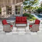 Bellefurn 5 Pieces Outdoor Patio Furniture Sets with Swivel Rocker Cha