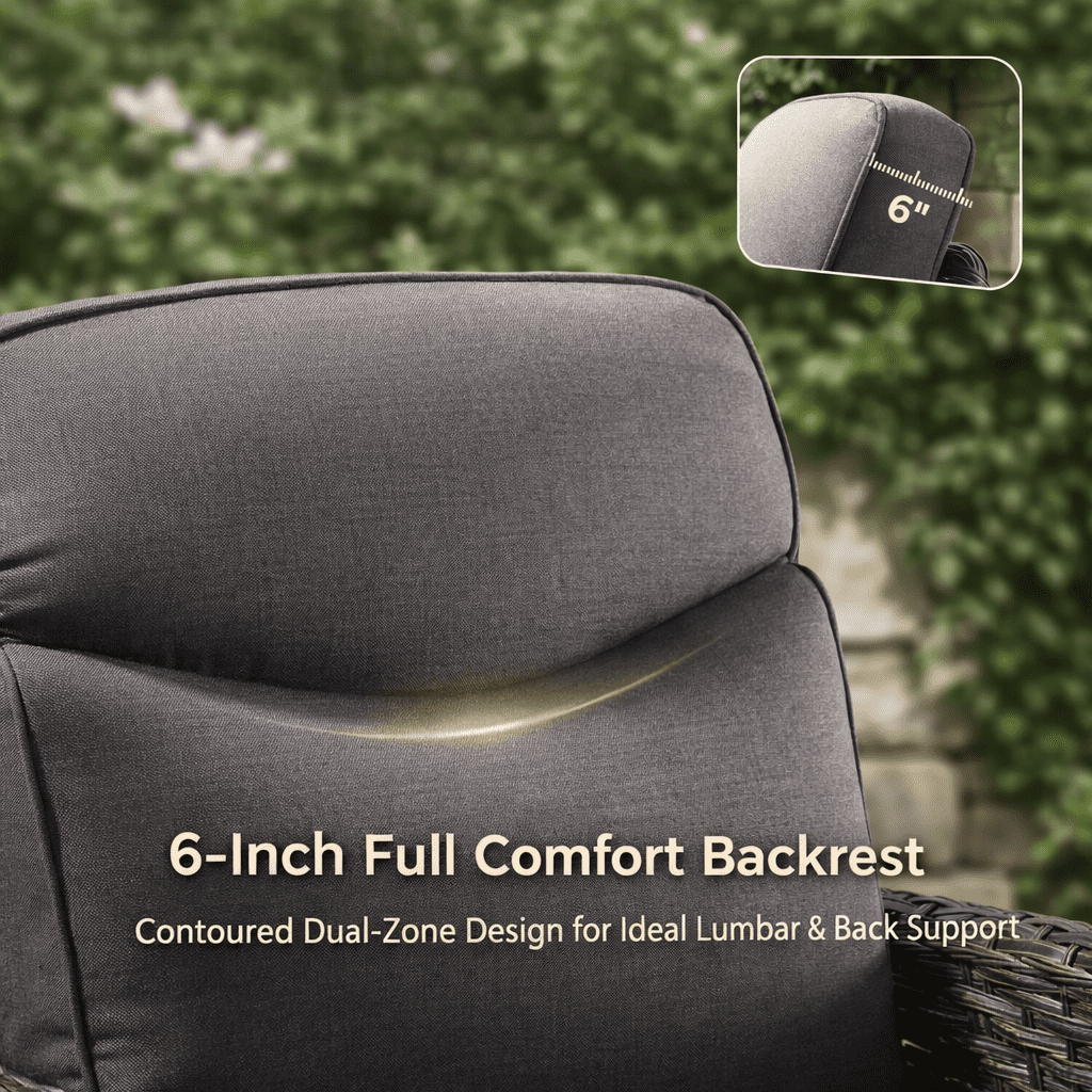 Bellefurn Outdoor Swivel Rocker Patio Chairs with Side Table,Patio Swivel Chairs Set of 2 Wicker Patio Chairs Patio Furniture Set for Porch Balcony Garden Deck Yard