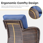 Bellefurn Outdoor Swivel Rocker Patio Chairs with 5" Thick Cushions,High Back Wicker Outdoor Swivel Chairs with Table,Patio Swivel Glider Chairs for Porch,Balcony,Garden,Deck & Backyard