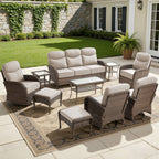 Bellefurn 7-Piece Outdoor Patio Furniture Set with Swivel Rocker Chair