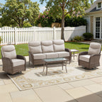 Bellefurn Outdoor Swivel Rocker Patio Chairs,Patio Swivel Chairs Set of 2,Swivel Glider Lounge Chairs with Side Table Patio Furniture Set for Outdoor,Balcony,Front Porch,Firepit Area