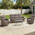 Bellefurn Outdoor Swivel Rocker Patio Chairs,Patio Swivel Chairs Set of 2,Swivel Glider Lounge Chairs with Side Table Patio Furniture Set for Outdoor,Balcony,Front Porch,Firepit Area