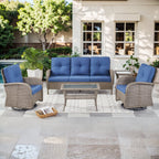 Bellefurn 5 Pieces Outdoor Patio Furniture Sets with Swivel Rocker Cha