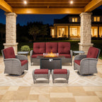 Bellefurn 5 Pieces Outdoor Patio Furniture Sets with Swivel Rocker Cha