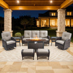 Bellefurn 5 Pieces Outdoor Patio Furniture Sets with Swivel Rocker Cha