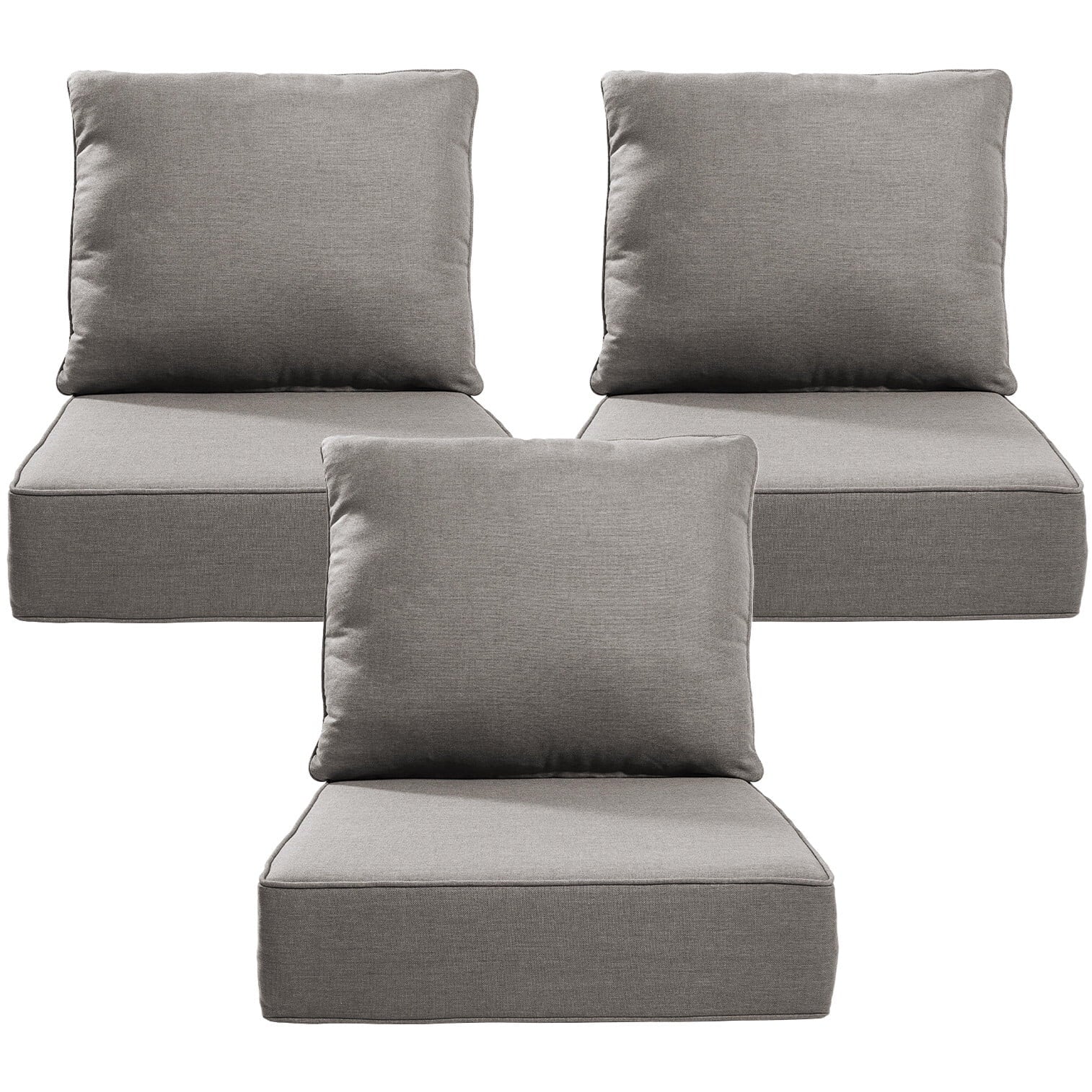 Bellefurn Luxury Outdoor Deep Seat Cushion 22 X 24 X 6 inch for Patio Furniture,Outdoor Sofa Cushions Chairs Cushions,Waterproof & Fade Resistant Patio Furniture Cushions for Wicker Chair,Couch