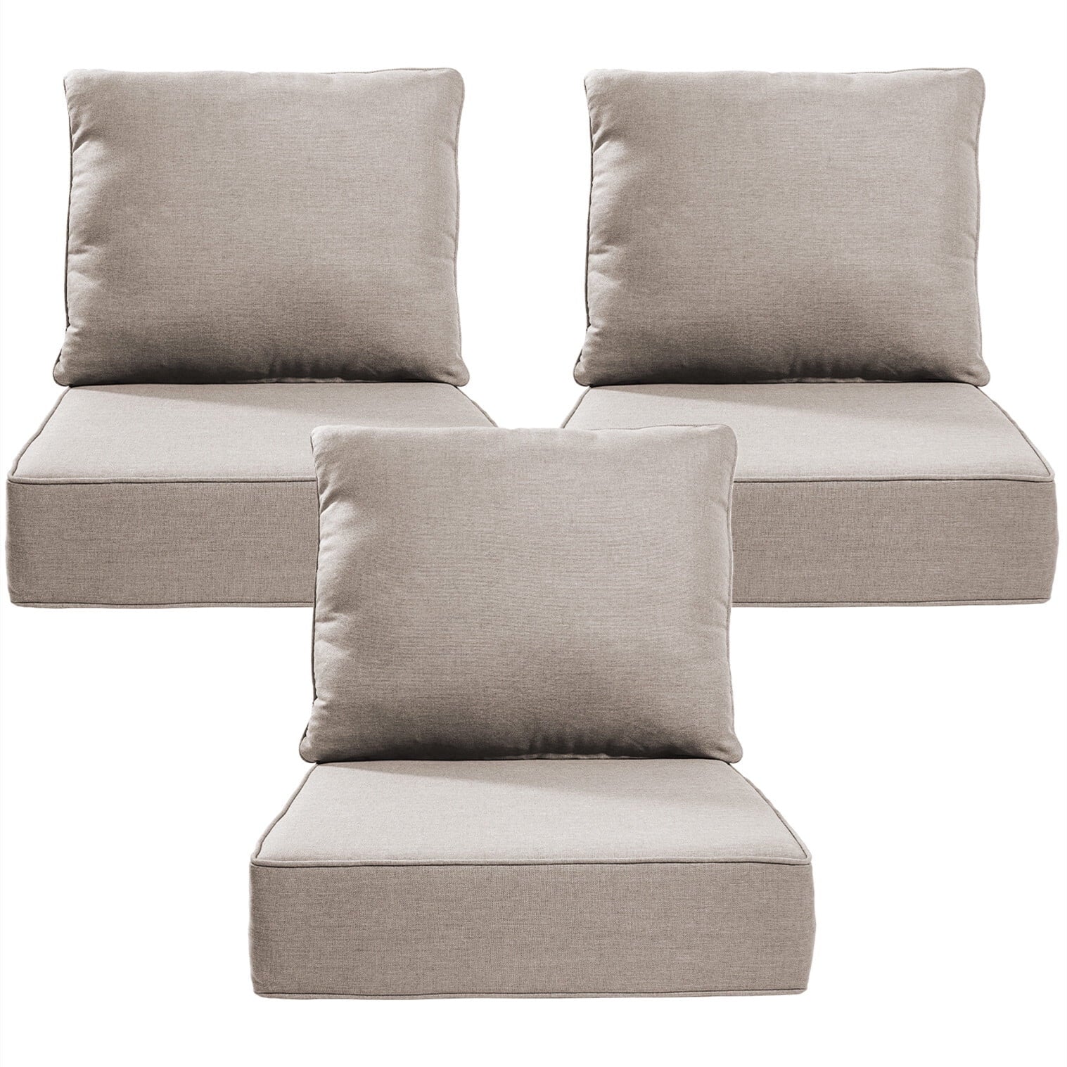 Bellefurn Luxury Outdoor Deep Seat Cushion 22 X 24 X 6 inch for Patio Furniture,Outdoor Sofa Cushions Chairs Cushions,Waterproof & Fade Resistant Patio Furniture Cushions for Wicker Chair,Couch