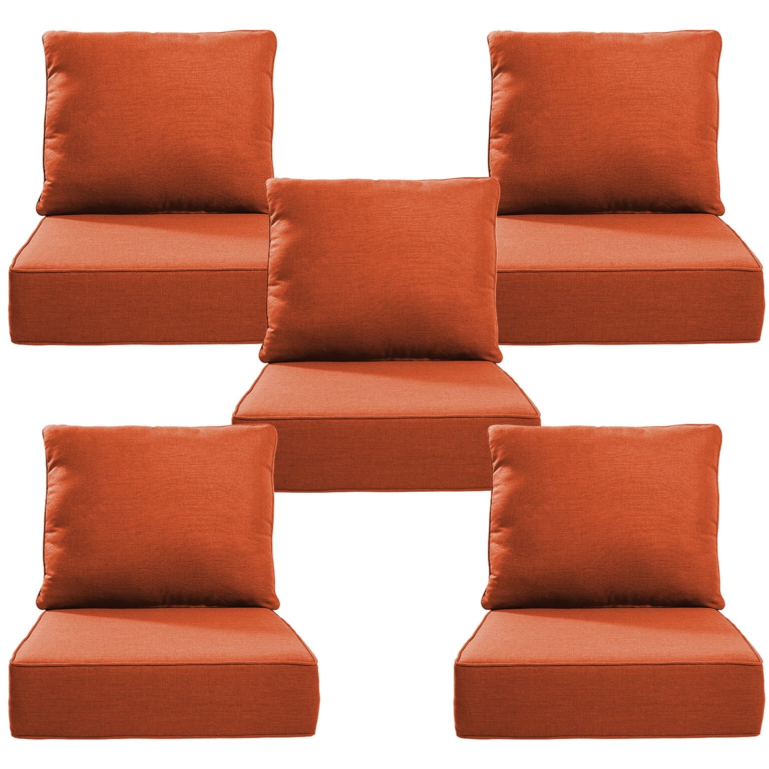 Bellefurn Luxury Outdoor Deep Seat Cushion 22 X 24 X 6 inch for Patio Furniture,Outdoor Sofa Cushions Chairs Cushions,Waterproof & Fade Resistant Patio Furniture Cushions for Wicker Chair,Couch
