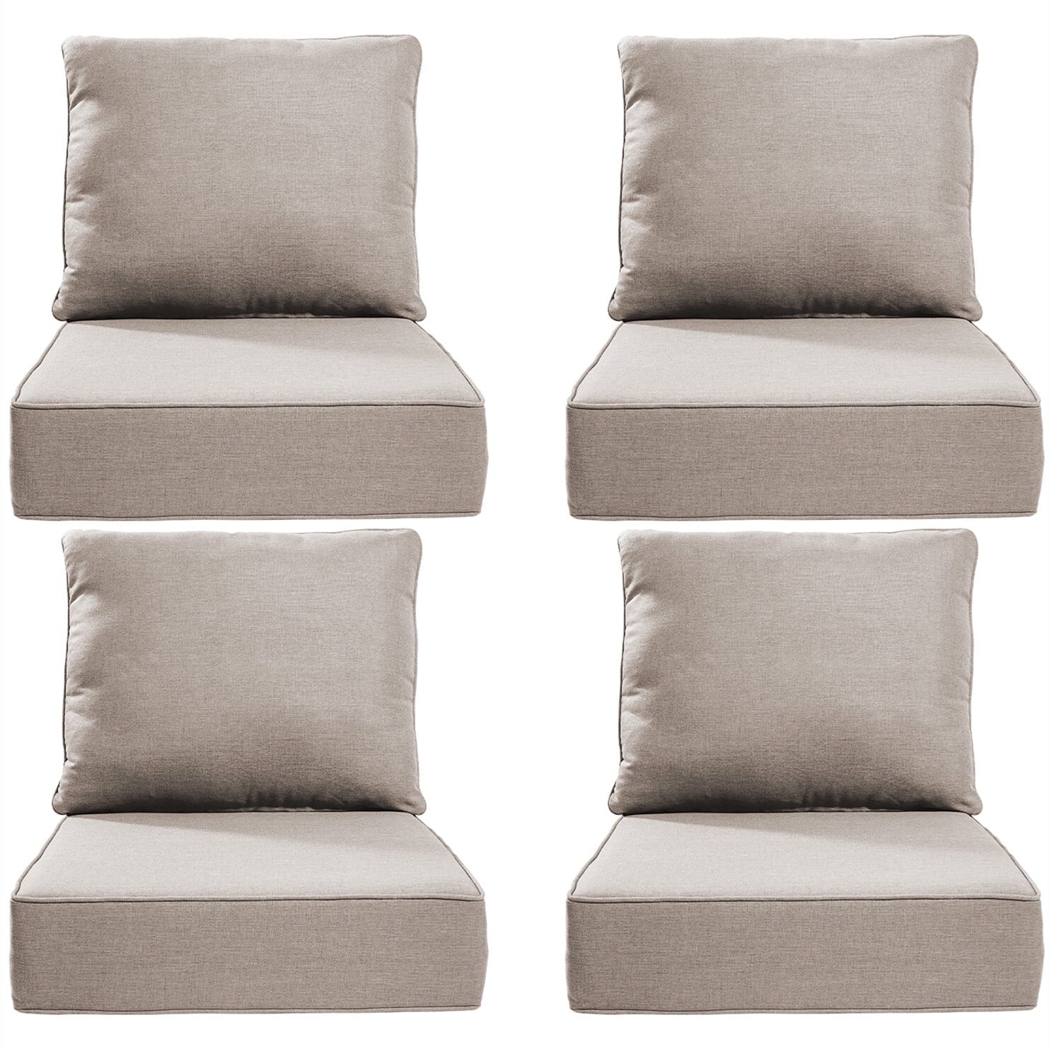 Bellefurn Luxury Outdoor Deep Seat Cushion 22 X 24 X 6 inch for Patio Furniture,Outdoor Sofa Cushions Chairs Cushions,Waterproof & Fade Resistant Patio Furniture Cushions for Wicker Chair,Couch