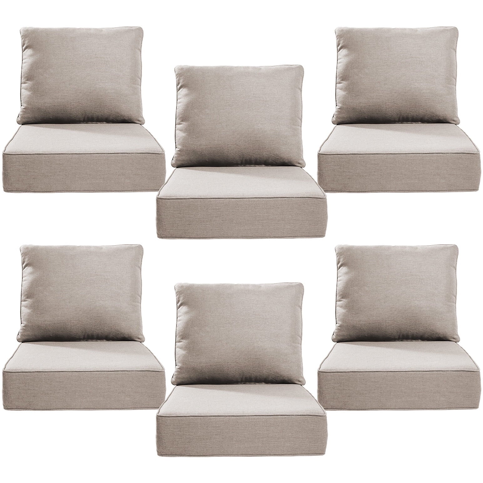 Bellefurn Luxury Outdoor Deep Seat Cushion 22 X 24 X 6 inch for Patio Furniture,Outdoor Sofa Cushions Chairs Cushions,Waterproof & Fade Resistant Patio Furniture Cushions for Wicker Chair,Couch