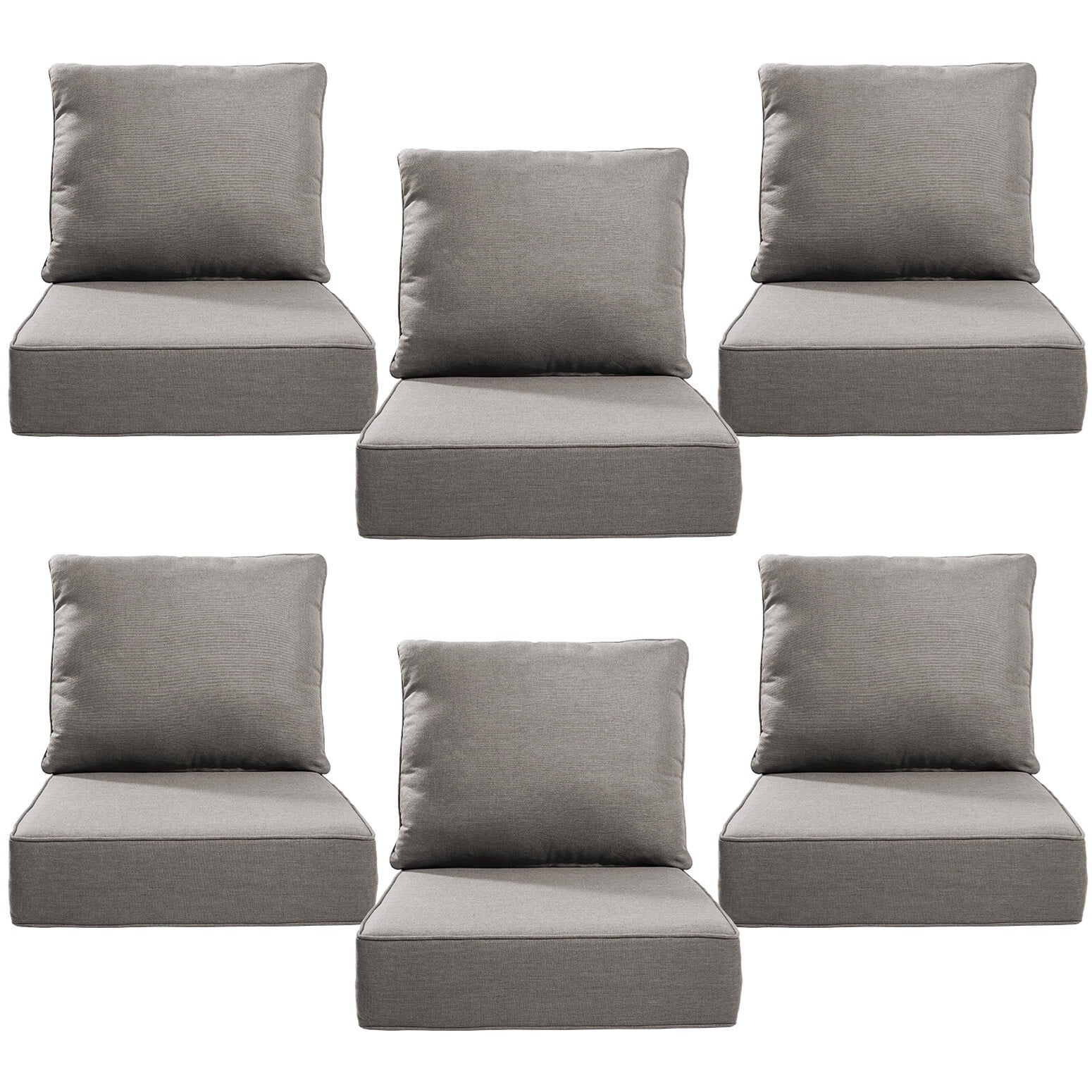 Bellefurn Luxury Outdoor Deep Seat Cushion 22 X 24 X 6 inch for Patio Furniture,Outdoor Sofa Cushions Chairs Cushions,Waterproof & Fade Resistant Patio Furniture Cushions for Wicker Chair,Couch