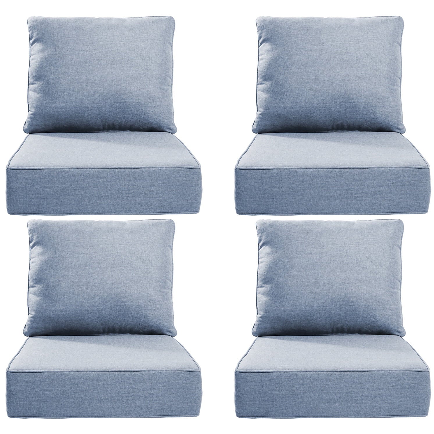 Bellefurn Luxury Outdoor Deep Seat Cushion 22 X 24 X 6 inch for Patio Furniture,Outdoor Sofa Cushions Chairs Cushions,Waterproof & Fade Resistant Patio Furniture Cushions for Wicker Chair,Couch