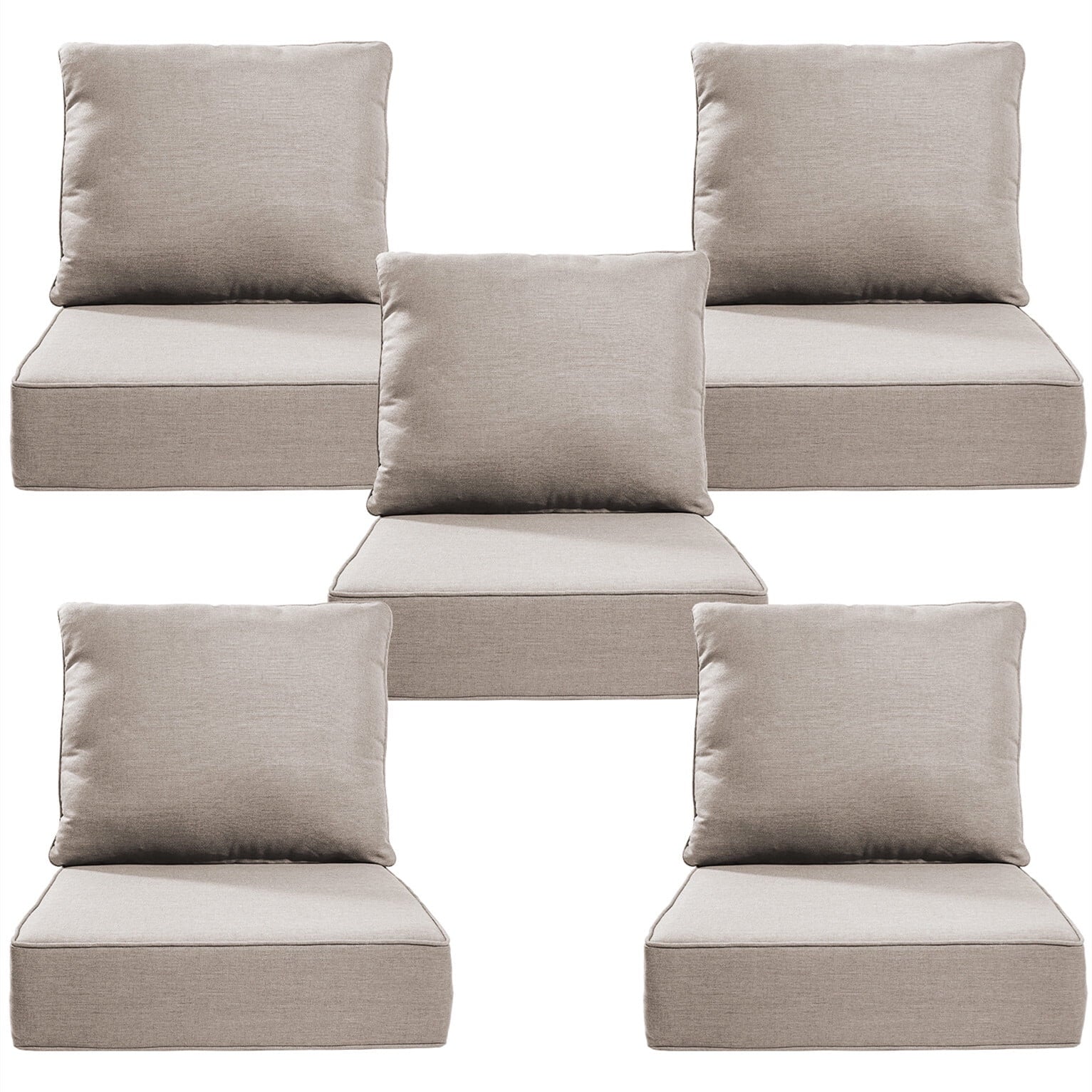 Bellefurn Luxury Outdoor Deep Seat Cushion 22 X 24 X 6 inch for Patio Furniture,Outdoor Sofa Cushions Chairs Cushions,Waterproof & Fade Resistant Patio Furniture Cushions for Wicker Chair,Couch