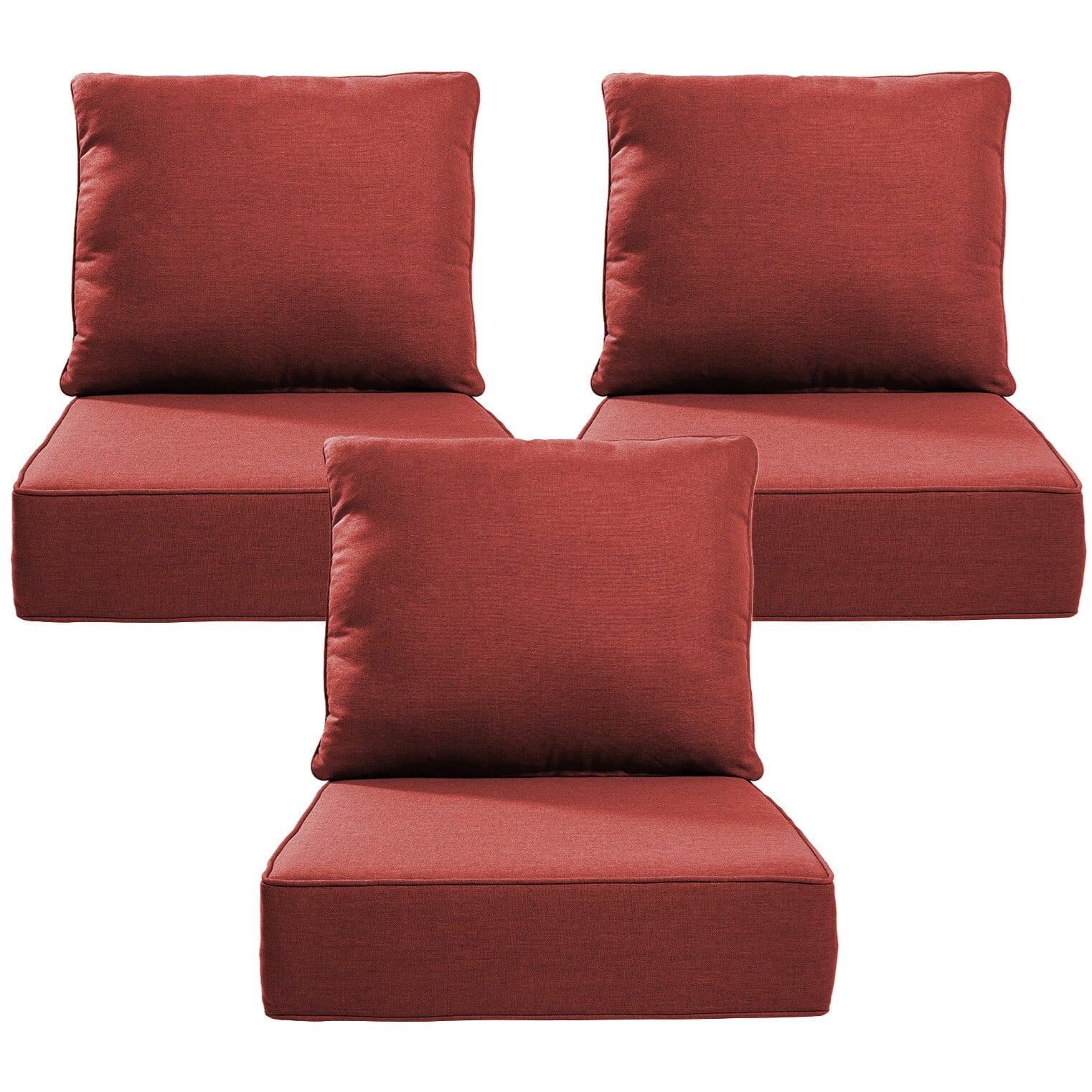 Bellefurn Luxury Outdoor Deep Seat Cushion 22 X 24 X 6 inch for Patio Furniture,Outdoor Sofa Cushions Chairs Cushions,Waterproof & Fade Resistant Patio Furniture Cushions for Wicker Chair,Couch