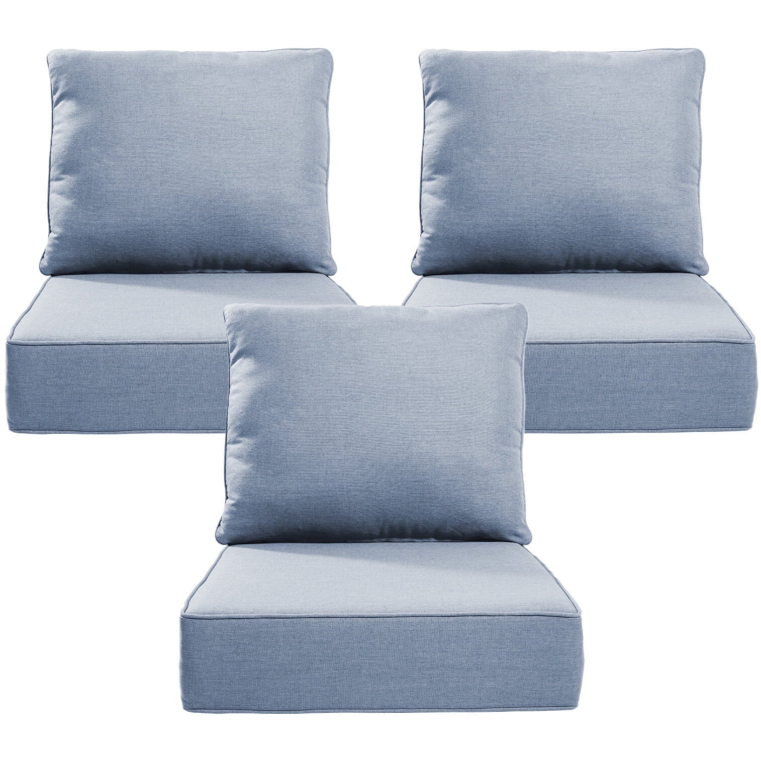 Bellefurn Luxury Outdoor Deep Seat Cushion 22 X 24 X 6 inch for Patio Furniture,Outdoor Sofa Cushions Chairs Cushions,Waterproof & Fade Resistant Patio Furniture Cushions for Wicker Chair,Couch
