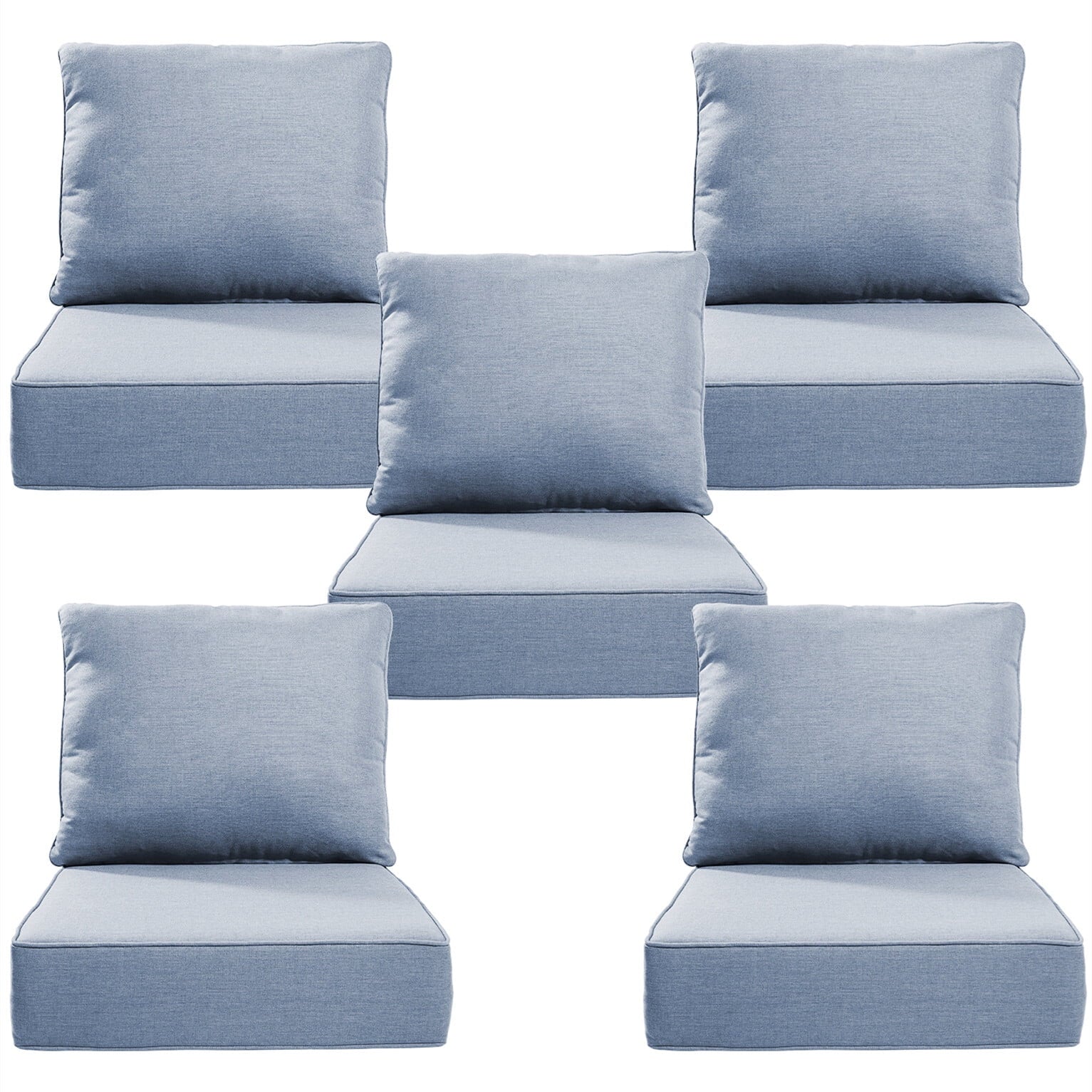 Bellefurn Luxury Outdoor Deep Seat Cushion 22 X 24 X 6 inch for Patio Furniture,Outdoor Sofa Cushions Chairs Cushions,Waterproof & Fade Resistant Patio Furniture Cushions for Wicker Chair,Couch