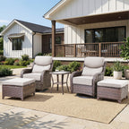 Bellefurn Outdoor Swivel Rocker Patio Chairs with Side Table,Patio Swivel Chairs Set of 2 Wicker Patio Chairs Patio Furniture Set for Porch Balcony Garden Deck Yard
