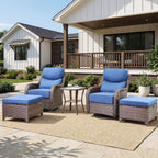 Bellefurn Outdoor Swivel Rocker Patio Chairs with Side Table,Patio Swivel Chairs Set of 2 Wicker Patio Chairs Patio Furniture Set for Porch Balcony Garden Deck Yard
