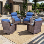 Bellefurn Outdoor Swivel Rocker Patio Chairs with Side Table,Patio Swivel Chairs Set of 2 Wicker Patio Chairs Patio Furniture Set for Porch Balcony Garden Deck Yard