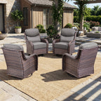 Bellefurn Outdoor Swivel Rocker Patio Chairs with Side Table,Patio Swivel Chairs Set of 2 Wicker Patio Chairs Patio Furniture Set for Porch Balcony Garden Deck Yard