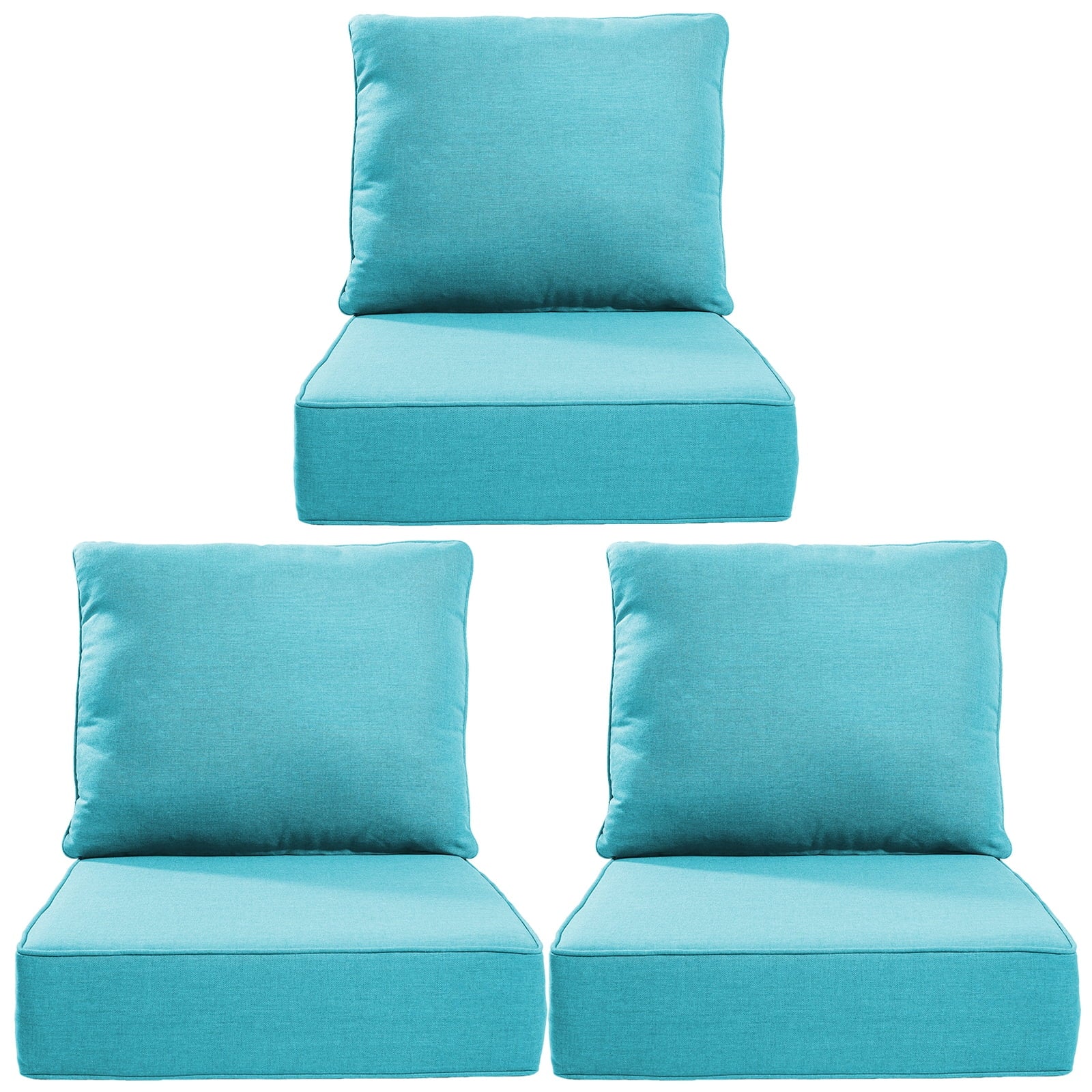 Bellefurn Outdoor Deep Seat Cushion 24 X 24 X 6 inch for Patio Furniture,Outdoor Chair Cushions Waterproof & Fade Resistant Patio Furniture Cushions for Wicker Chair, Sofa, Couch