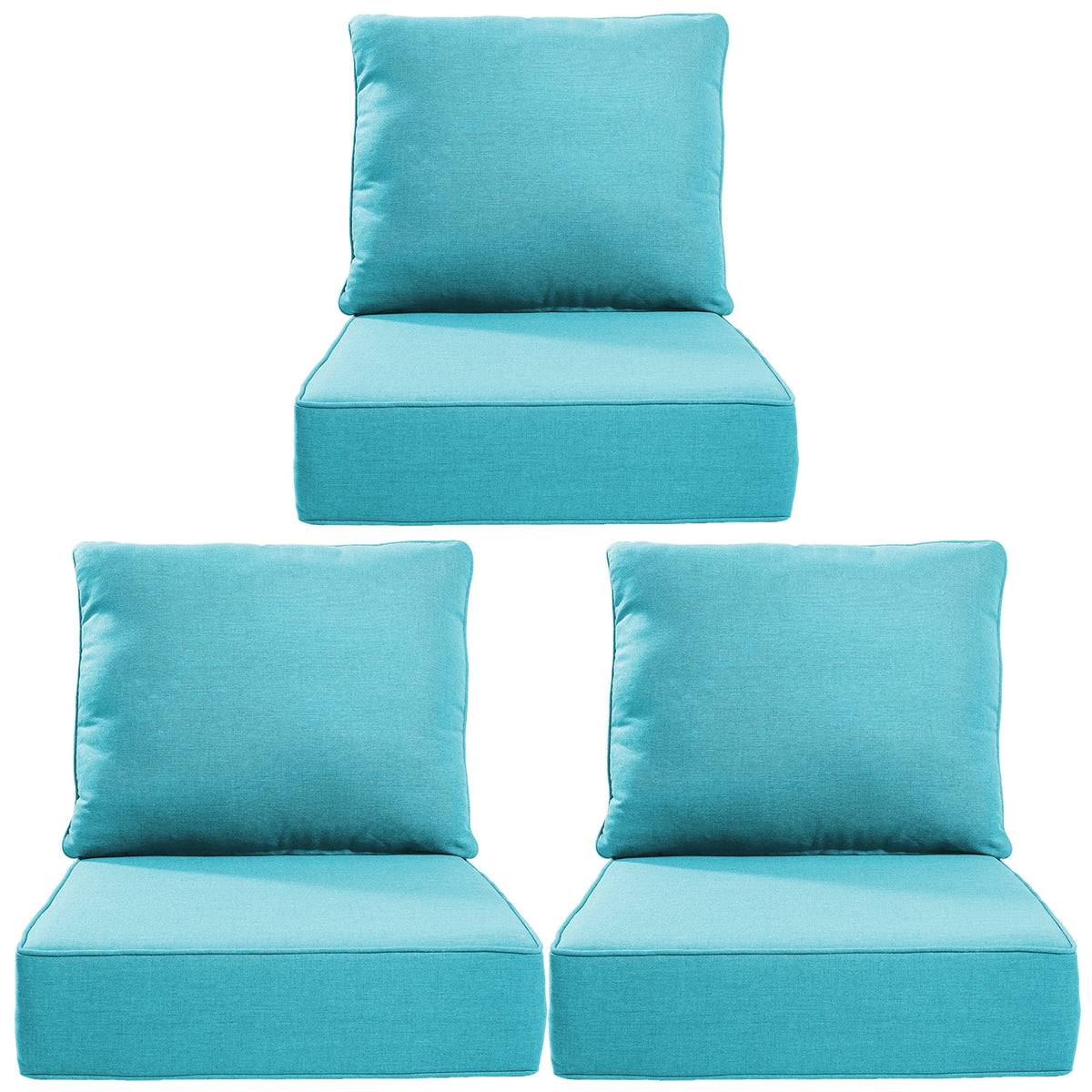 Bellefurn Outdoor Deep Seat Cushion 24 X 24 X 6 inch for Patio Furniture,Outdoor Chair Cushions Waterproof & Fade Resistant Patio Furniture Cushions for Wicker Chair, Sofa, Couch
