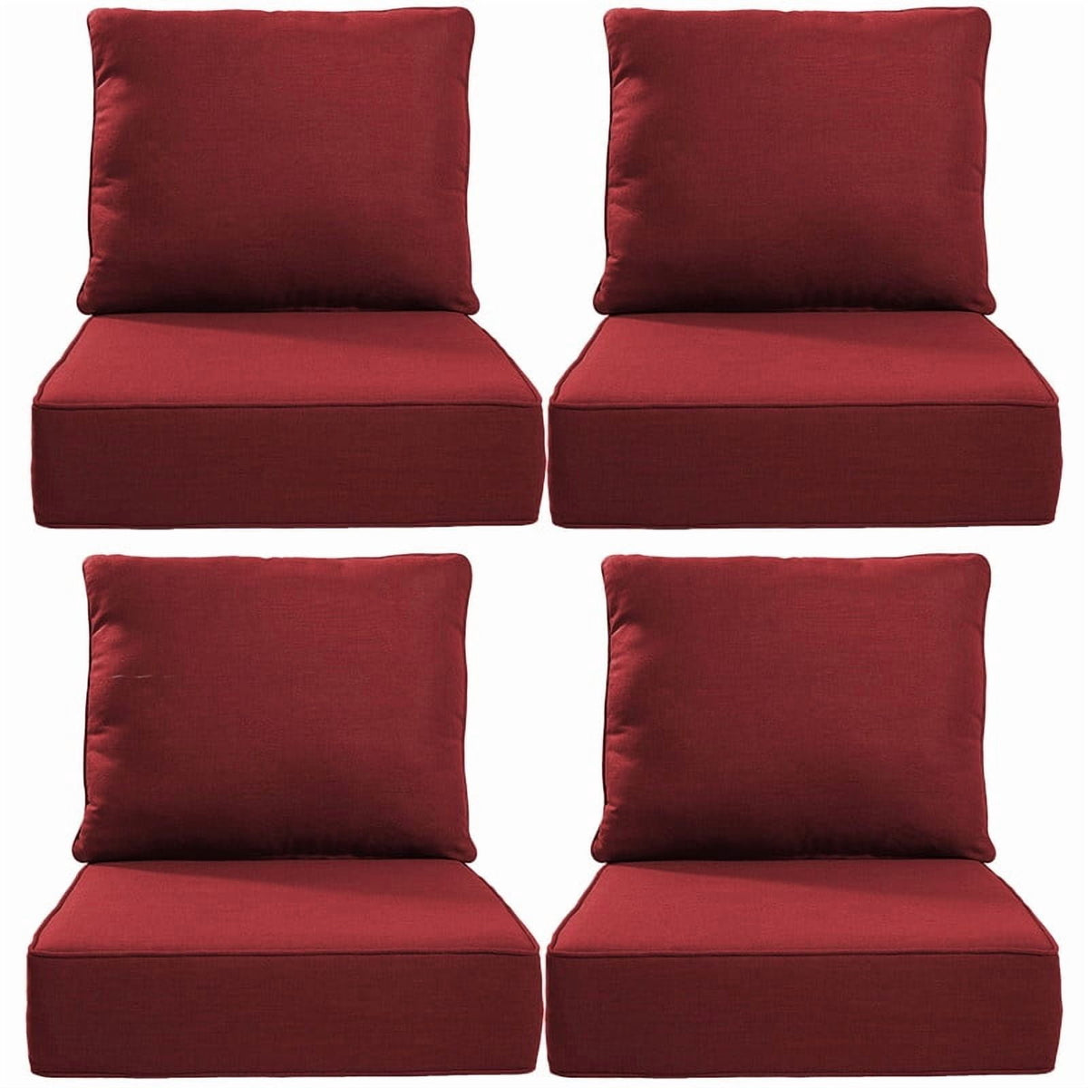 Bellefurn Outdoor Deep Seat Cushion 24 X 24 X 6 inch for Patio Furniture,Outdoor Chair Cushions Waterproof & Fade Resistant Patio Furniture Cushions for Wicker Chair, Sofa, Couch