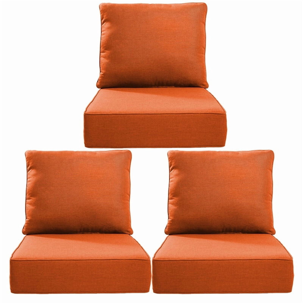Bellefurn Outdoor Deep Seat Cushion 24 X 24 X 6 inch for Patio Furniture,Outdoor Chair Cushions Waterproof & Fade Resistant Patio Furniture Cushions for Wicker Chair, Sofa, Couch