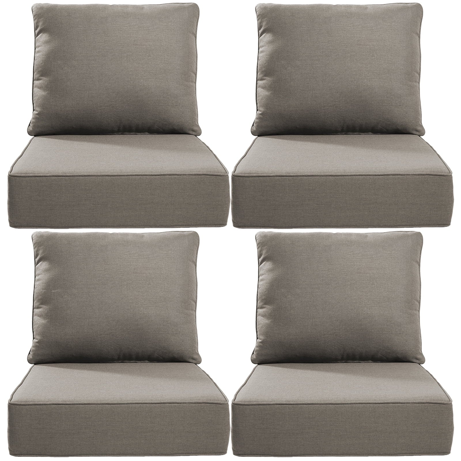 Bellefurn Outdoor Deep Seat Cushion 24 X 24 X 6 inch for Patio Furniture,Outdoor Chair Cushions Waterproof & Fade Resistant Patio Furniture Cushions for Wicker Chair, Sofa, Couch