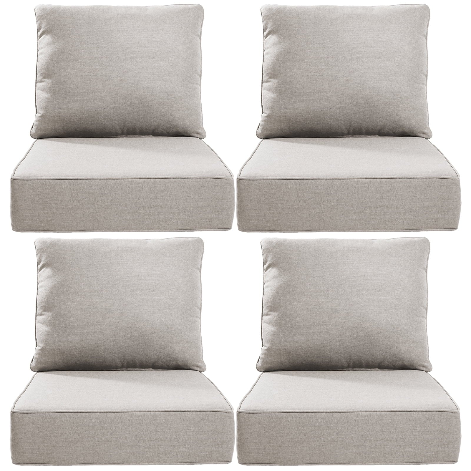 Bellefurn Outdoor Deep Seat Cushion 24 X 24 X 6 inch for Patio Furniture,Outdoor Chair Cushions Waterproof & Fade Resistant Patio Furniture Cushions for Wicker Chair, Sofa, Couch