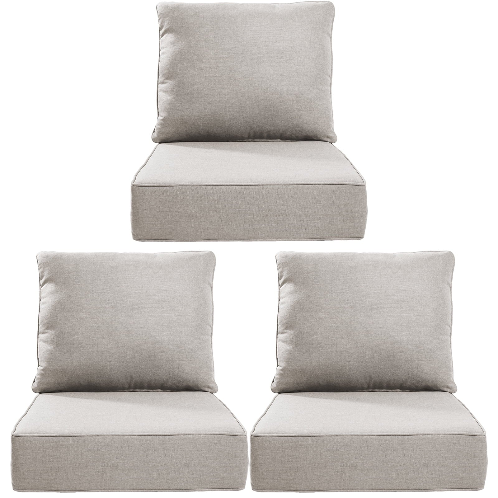 Bellefurn Outdoor Deep Seat Cushion 24 X 24 X 6 inch for Patio Furniture,Outdoor Chair Cushions Waterproof & Fade Resistant Patio Furniture Cushions for Wicker Chair, Sofa, Couch