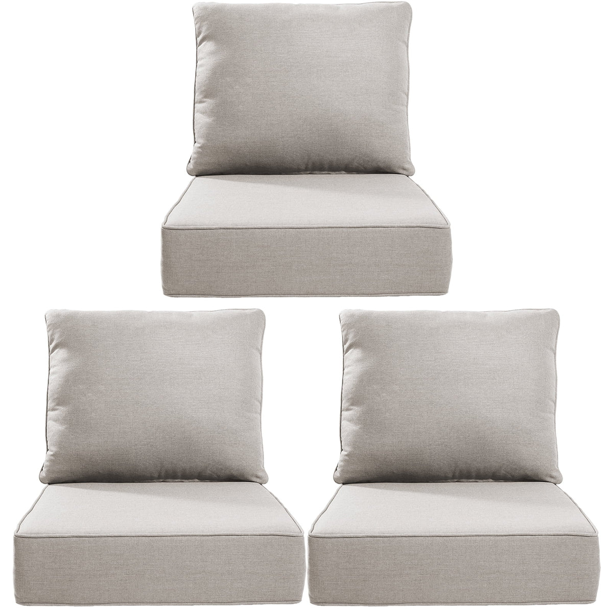 Bellefurn Outdoor Deep Seat Cushion 24 X 24 X 6 inch for Patio Furniture,Outdoor Chair Cushions Waterproof & Fade Resistant Patio Furniture Cushions for Wicker Chair, Sofa, Couch