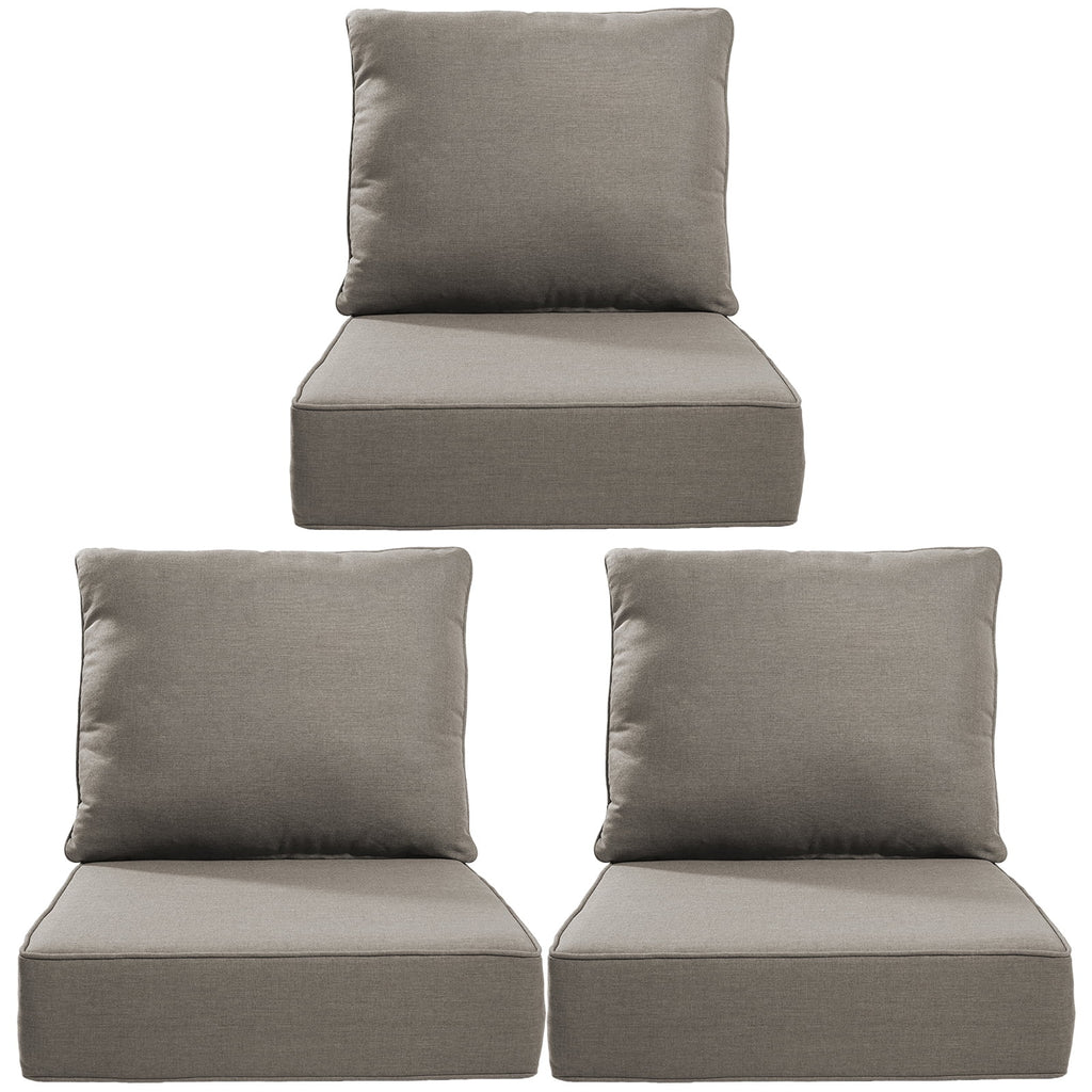 Bellefurn Outdoor Deep Seat Cushion 24 X 24 X 6 inch for Patio Furniture,Outdoor Chair Cushions Waterproof & Fade Resistant Patio Furniture Cushions for Wicker Chair, Sofa, Couch