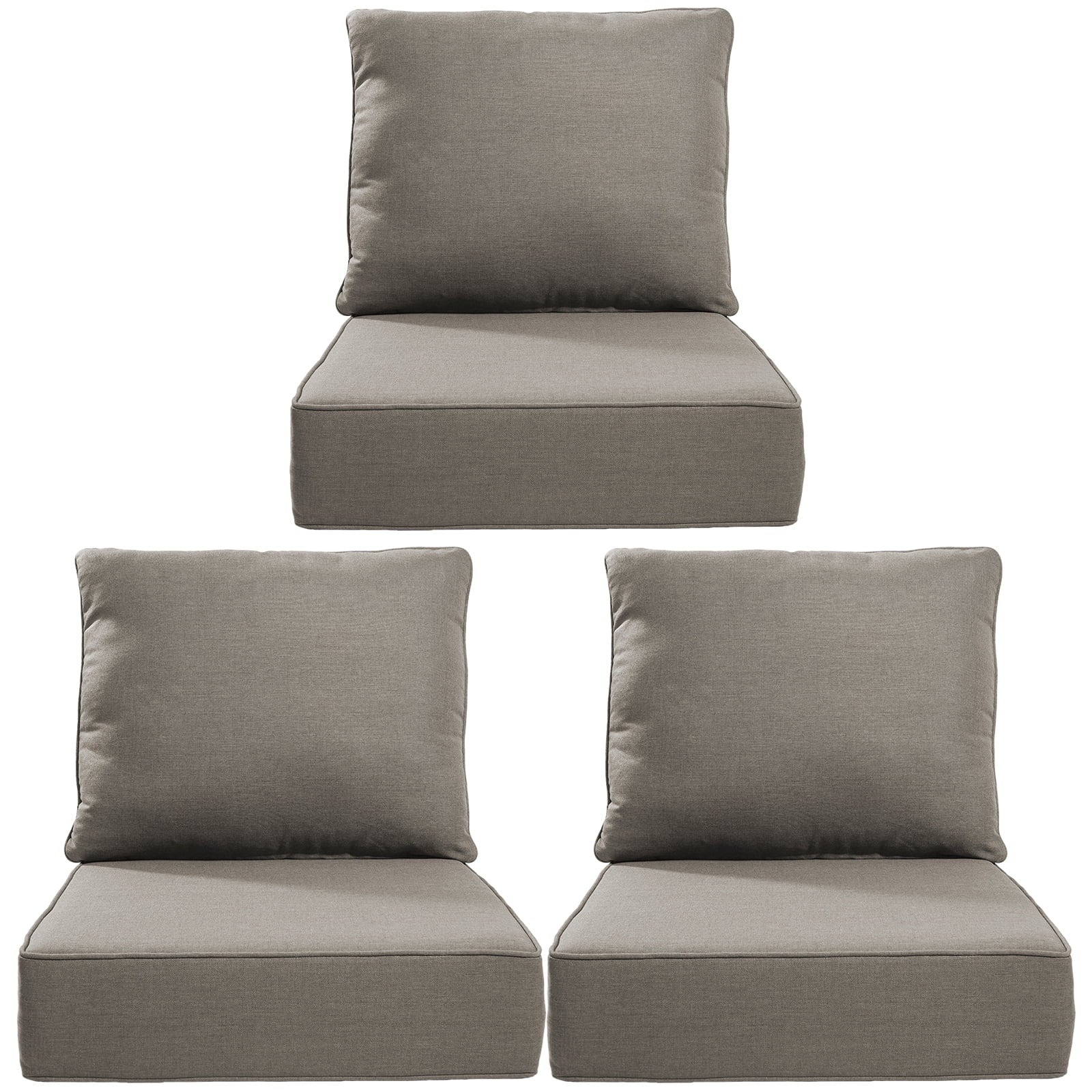 Bellefurn Outdoor Deep Seat Cushion 24 X 24 X 6 inch for Patio Furniture,Outdoor Chair Cushions Waterproof & Fade Resistant Patio Furniture Cushions for Wicker Chair, Sofa, Couch