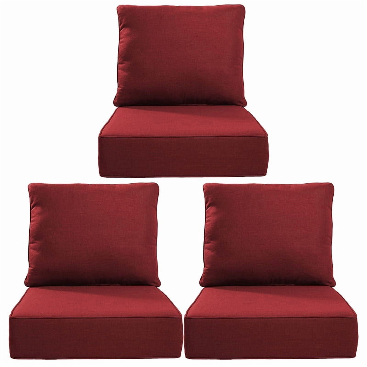 Bellefurn Outdoor Deep Seat Cushion 24 X 24 X 6 inch for Patio Furniture,Outdoor Chair Cushions Waterproof & Fade Resistant Patio Furniture Cushions for Wicker Chair, Sofa, Couch