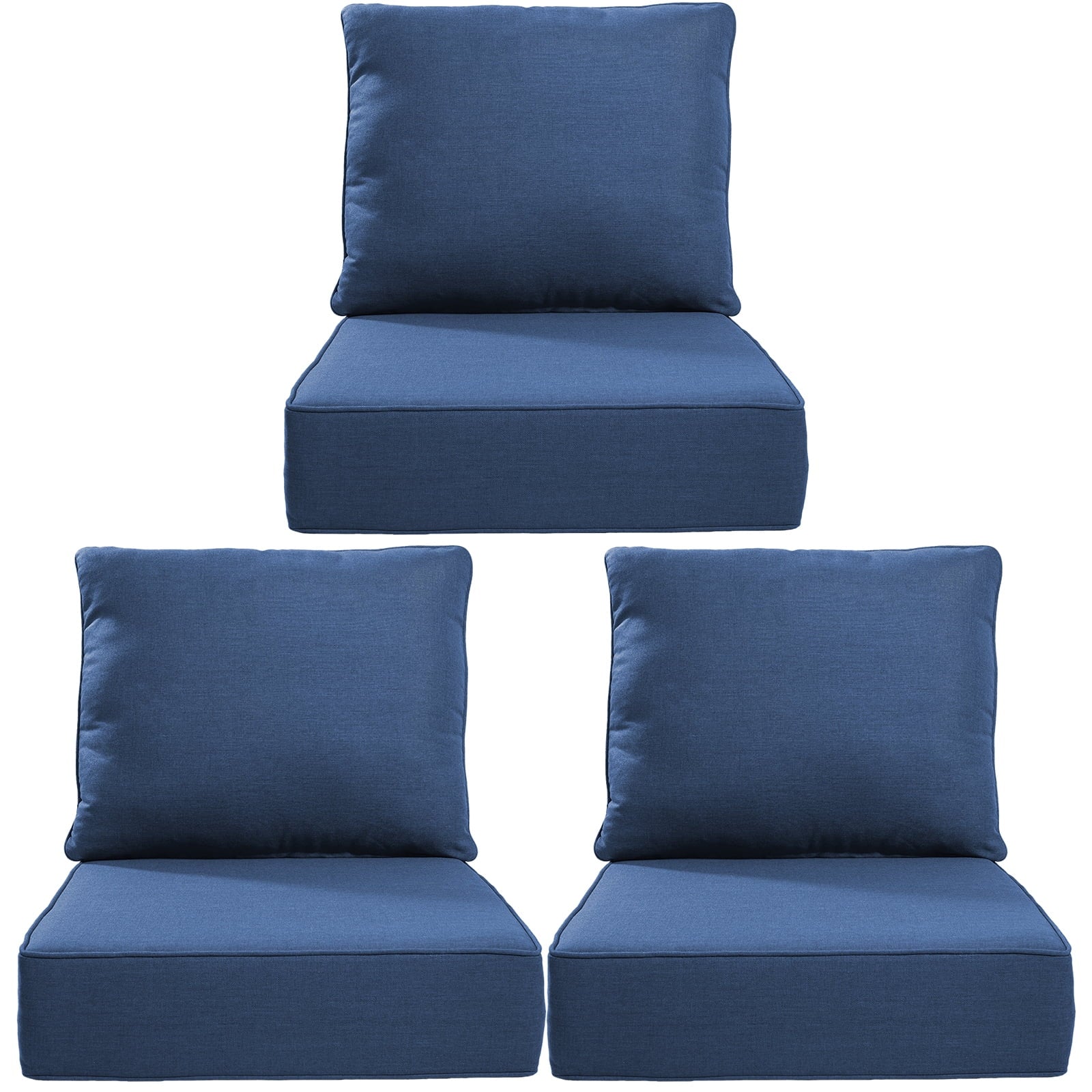 Bellefurn Outdoor Deep Seat Cushion 24 X 24 X 6 inch for Patio Furniture,Outdoor Chair Cushions Waterproof & Fade Resistant Patio Furniture Cushions for Wicker Chair, Sofa, Couch
